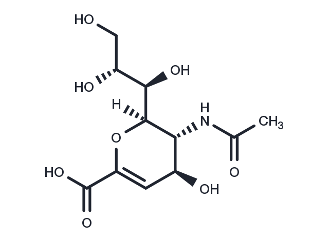 2,3-Dehydro-2-deoxy-N-acetylneuraminic acid Chemical Structure