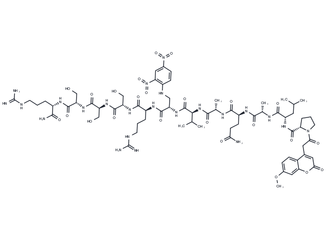 Mca-(endo-1a-Dap(Dnp))-TNF-Alpha (-5 to +6) amide (human) Chemical Structure