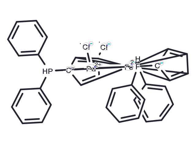 [1,1'-Bis(diphenylphosphino)ferrocene]dichloropalladium(II) Chemical Structure