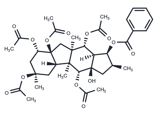 5,8,9,10,14-Pentaacetoxy-3-benzoyloxy-15-hydroxypepluane Chemical Structure