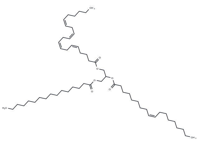 1-Palmitoyl-2-Oleoyl-3-Arachidonoyl-rac-glycerol Chemical Structure