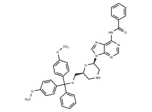 N6-Benzoyl-7'-O-DMT-morpholino adenine Chemical Structure