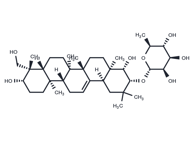 Soyasapogenol A 21-O-α-L-rhamnopyranoside Chemical Structure