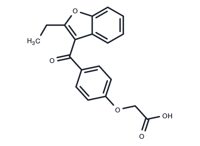 Acetic acid, 2-[4-[(2-ethyl-3-benzofuranyl)carbonyl]phenoxy]- Chemical Structure