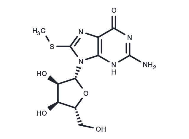 8-Methylthio-guanosine Chemical Structure