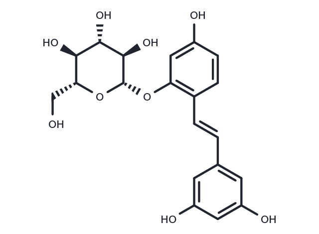 Oxyresveratrol 2-O-β-D-glucopyranoside Chemical Structure