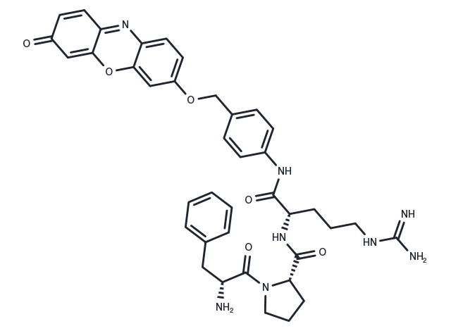 Phe-Pro-Arg-PABA-Resorufin Chemical Structure