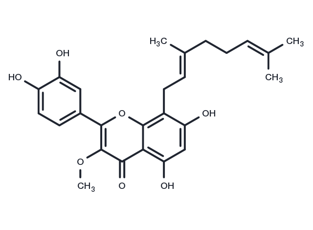 5,7,3',4'-Tetrahydroxy-3-methoxy-8-geranylflavone Chemical Structure