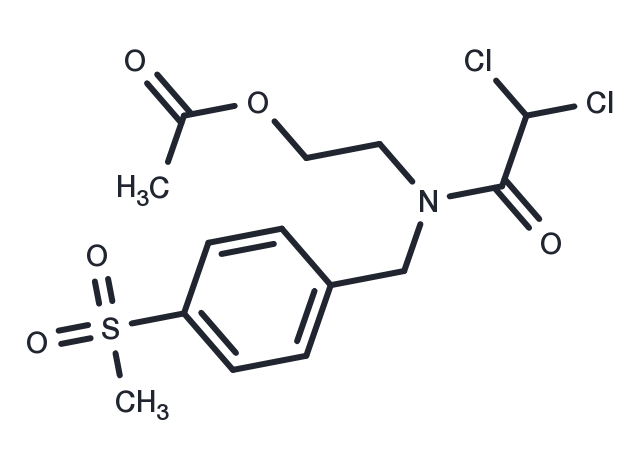 Acetamide, 2,2-dichloro-N-(2-hydroxyethyl)-N-(p-(methylsulfonyl)benzyl)-, acetate (ester) Chemical Structure