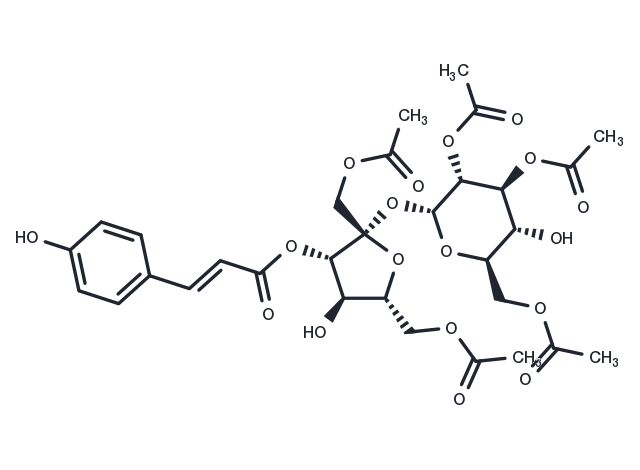 1,6,2',3',6'-O-Pentaacetyl-3-O-trans-p-coumaroylsucrose Chemical Structure