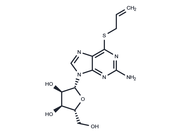 2-Amino-6-allylthio-9-(beta-D-ribofuranosyl)-9H-purine Chemical Structure