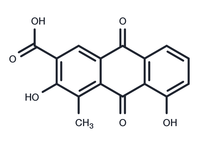 1-Methyl-2,8-dihydroxy-3-carboxy-9,10-anthraquinone Chemical Structure