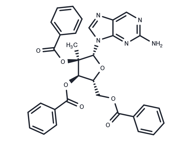 2-Amino-9-[(2,3,5-tri-O-benzoyl-2-C-methyl-β-D-ribofuranosyl)]-9H-purine Chemical Structure