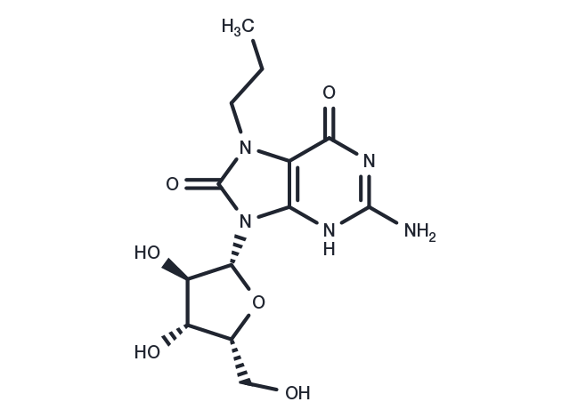 7-n-Propyl-7,8-dihydro-8-oxo-9-(beta-D-xylofuranosyl)guanine Chemical Structure