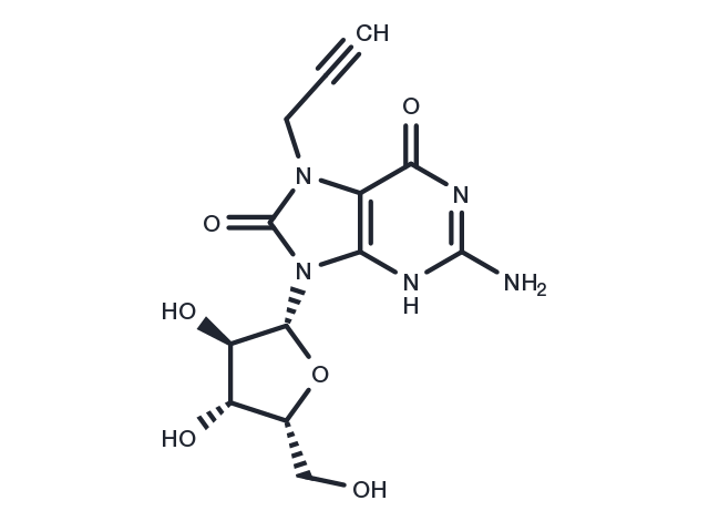 7-Propargyl-7,8-dihydro-8-oxo-9-(beta-D-xylofuranosyl)guanine Chemical Structure