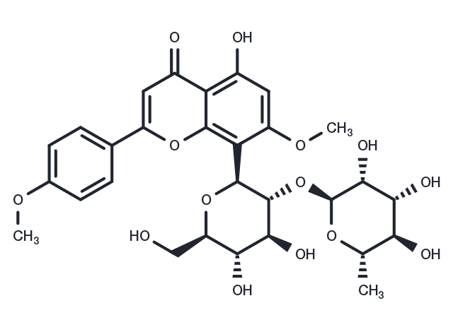 7,4'-Di-O-methylvitexin 2''-O-rhamnoside Chemical Structure