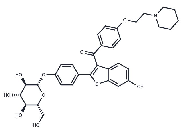 4'-Raloxifene-β-D-glucopyranoside Chemical Structure