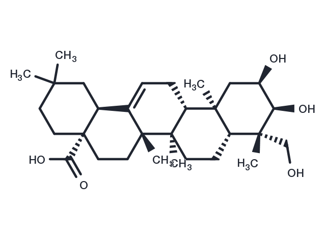 2,3,24-Trihydroxyolean-12-en-28-oic acid Chemical Structure