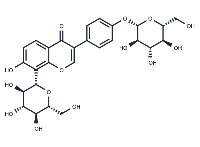 Puerarin-4'-O-β-D-glucopyranoside Chemical Structure