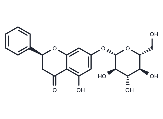 Pinocembrin-7-O-β-D-glucopyranoside Chemical Structure