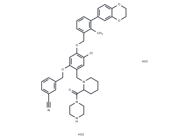 BMS-1166-N-piperidine-CO-N-piperazine dihydrochloride Chemical Structure