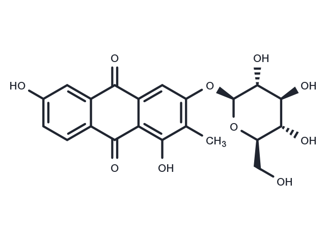 3-(β-D-Glucopyranosyloxy)-1,6-dihydroxy-2-methyl-9,10-anthracenedione Chemical Structure