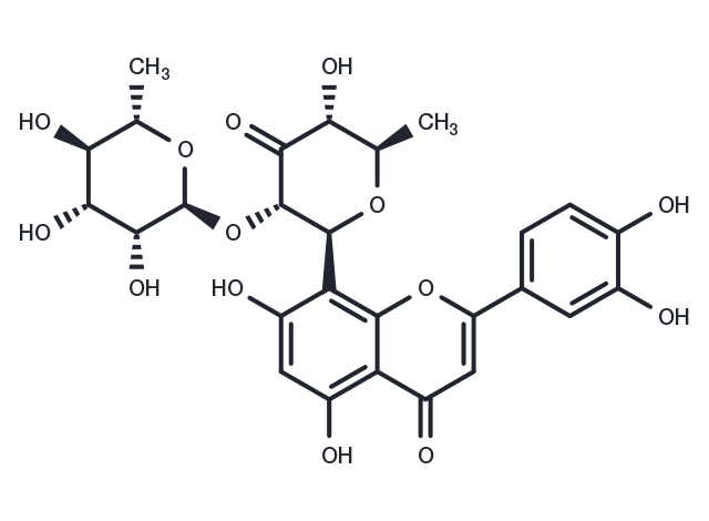 8-C-(2-Rhamnosyl-6-deoxyhexopyranosulyl)luteolin Chemical Structure