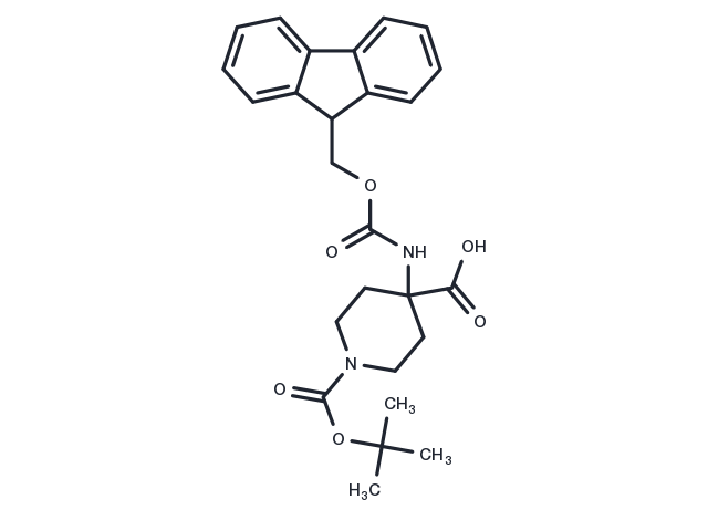 4-(9H-fluoren-9-ylmethoxycarbonylamino)-piperidine-1,4-dicarboxylic acid mono-tert-butyl ester Chemical Structure