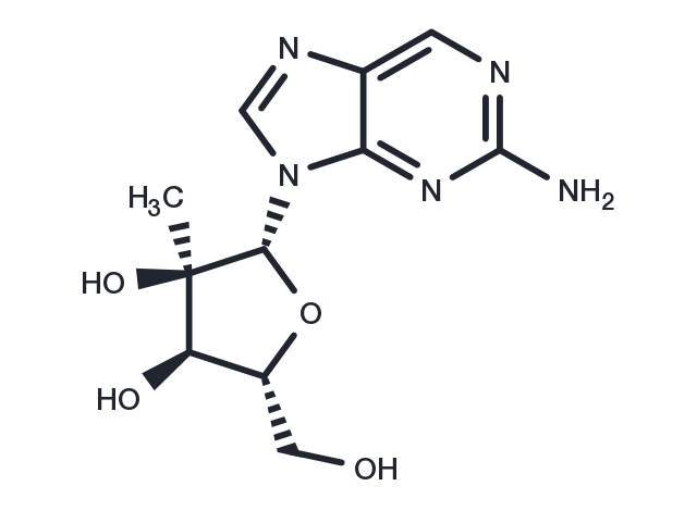 2-Amino-9-(2-C-methyl-β-D-ribofuranosyl)-9H-purine Chemical Structure