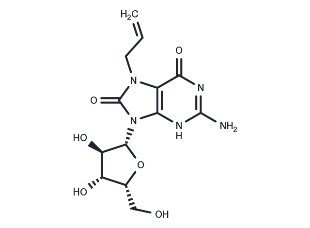 7-Allyl-7,8-dihydro-8-oxo-9-(b-D-xylofuranosyl)   guanine Chemical Structure