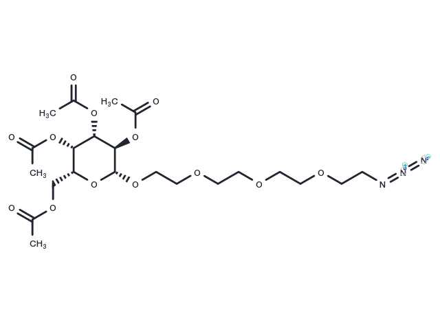Azido-PEG4-tetra-Ac-beta-D-glucose Chemical Structure