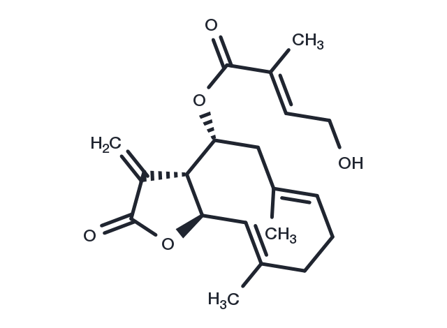 8beta-(4'-Hydroxytigloyloxy)costunolide Chemical Structure