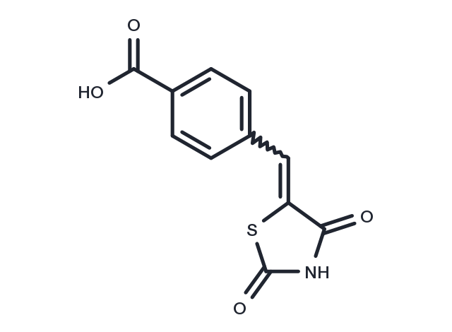 4-[(2,4-dioxo-1,3-thiazolidin-5-ylidene)methyl]benzoic acid Chemical Structure