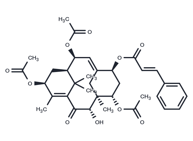 20)abeotaxa-4(20),11-dien-10-one'>2alpha,7beta,13alpha-Triacetoxy-5alpha-cinnamoyloxy-9beta-hydroxy-2(3->20)abeotaxa-4(20),11-dien-10-one
