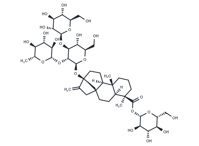 Stevia impurity (13-[(2-O-6-deoxy-Î²-D-glucopyranosyl-3-O-Î²-D-glucopyranosyl-Î²-D-glucopyranosyl)oxy]ent-kaur-16-en-19-oic acid Î²-D-glucopyranosyl ester)