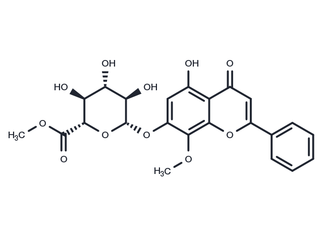 Wogonin 7-O-beta-D-glucuronide methyl ester Chemical Structure