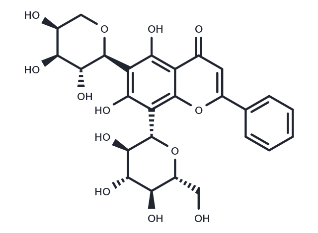 Chrysin 6-C-arabinoside 8-C-glucoside Chemical Structure