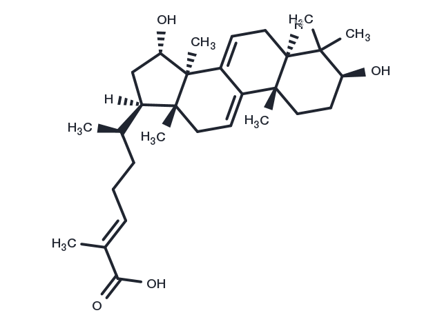 Lanosta-7,9(11),24-trien-3β,15α-dihydrcxy-26-oic acid Chemical Structure