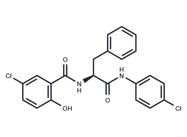 (S)-5-chloro-N-(1-((4-chlorophenyl)amino)-1-oxo-3-phenylpropan-2-yl)-2-hydroxybenzamide