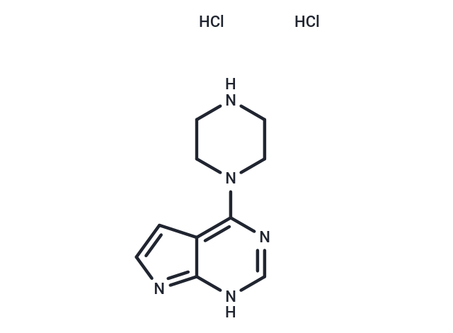 1-{1H-pyrrolo[2,3-d]pyrimidin-4-yl}piperazine dihydrochloride Chemical Structure