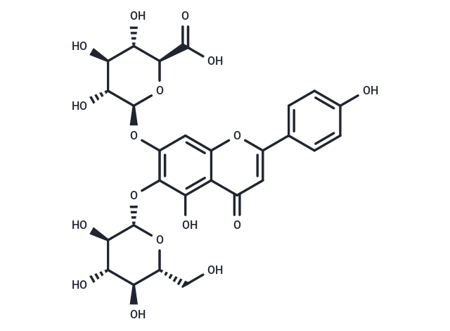 6-hydroxyapigenin-6-O-β-D-glucoside-7-O-β-D-glucuronide Chemical Structure