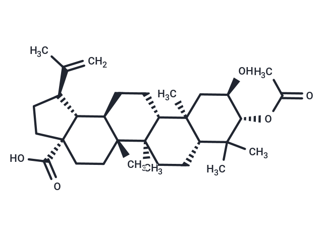 2alpha-hydroxy-3beta-acetyloxy-betulic acid Chemical Structure