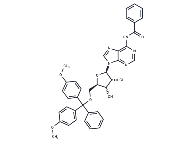 N6-Benzoyl-2’-chloro-5’-O-(4,4’-dimethoxytrityl)-2’-deoxyadenosine Chemical Structure