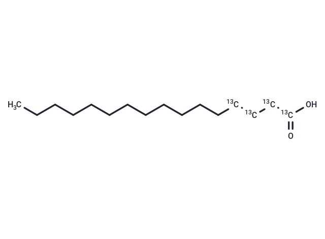 Palmitic acid-1,2,3,4-13C4 Chemical Structure