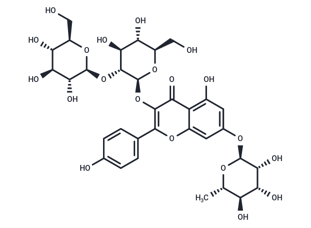 Kaempferol 3-sophoroside 7-rhamnoside Chemical Structure