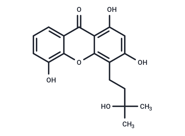 1,3,5-Trihydroxy-4-(3-hydroxy-3-methylbutyl)xanthone Chemical Structure