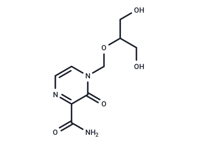 3,4-Dihydro-4-[[2-hydroxy-1-(hydroxymethyl)ethoxy]   methyl]-3-oxo-2-pyrazinecarboxamide Chemical Structure
