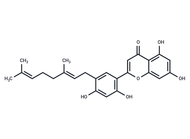 5'-Geranyl-5,7,2',4'-tetrahydroxyflavone Chemical Structure