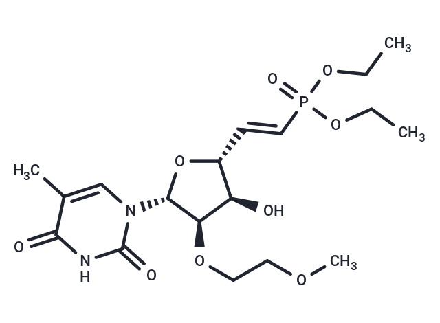 1-[(5E)-5,6-Dideoxy-6-(diethoxyphosphinyl)-2-O-(2-methoxy ethyl)-β-D-ribo-hex-5-enofuranosyl]-5-methyluracil Chemical Structure