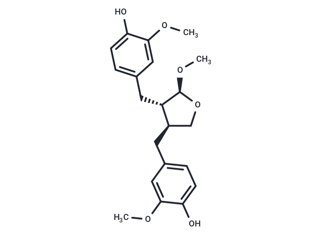 4,4'-Dihydroxy-3,3',9-trimethoxy-9,9'-epoxylignan Chemical Structure